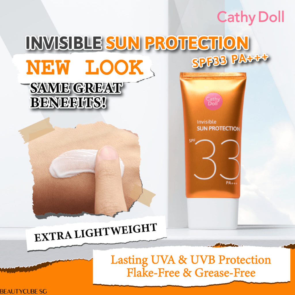 [SG SELLER] CATHY DOLL INVISIBLE SUN PROTECTION SPF33 PA+++ 20ML,60ML