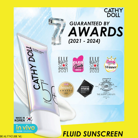 [SG SELLER] CATHY DOLL ULTRA LIGHT SUN FLUID SPF50 PA++++ 15ML/40ML