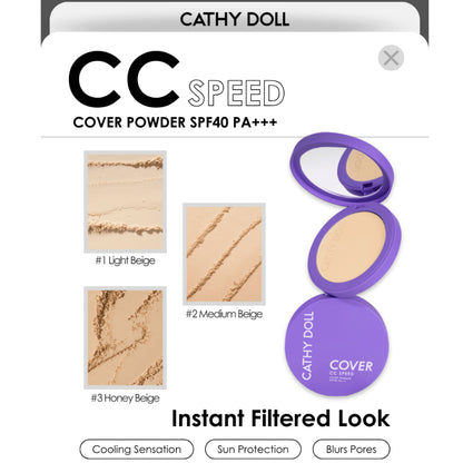 [SG INSTOCK] CATHY DOLL CC SPEED COVER POWDER SPF40 PA+++ 12G/4.5G